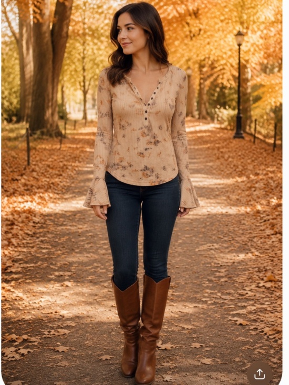 NWT Free People Layer Me Henley Peachy Combo